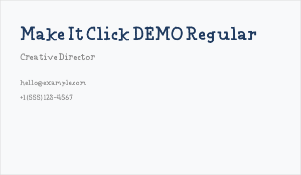 Make It Click DEMO Regular Business Card