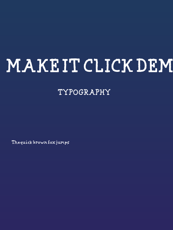 Make It Click DEMO Regular Poster