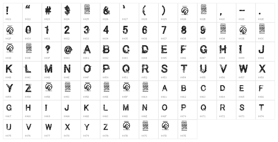 Make them SuffeR Regular Character Map