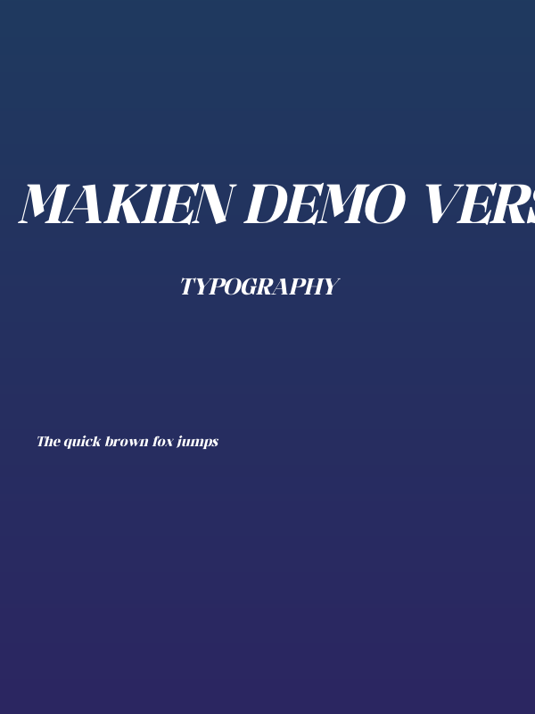 Makien DEMO VERSION Italic Poster