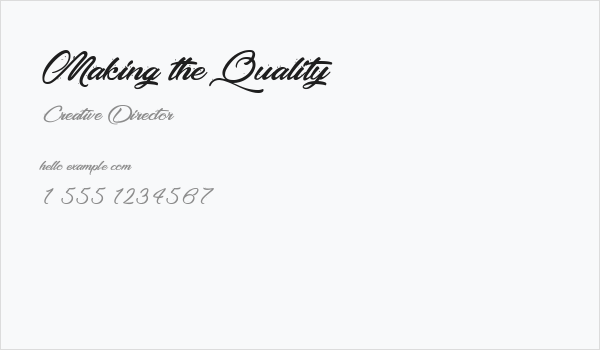 Making the Quality Business Card