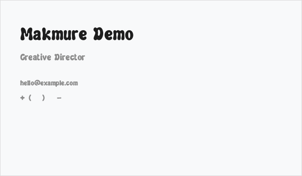 Makmure Demo Business Card