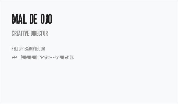 Mal de Ojo Business Card