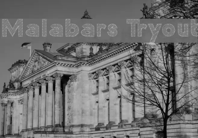 Malabars Tryout फ़ॉन्ट examples
