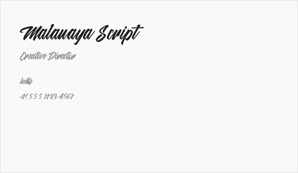 Malanaya Script Business Card