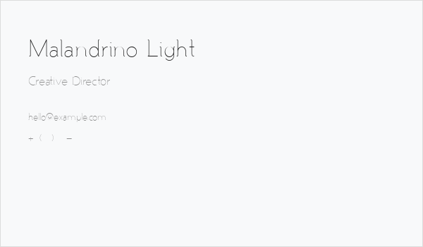 Malandrino Light Business Card
