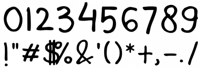 Mala's Handwriting Font OTHER CHARS