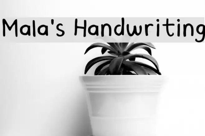 Mala's Handwriting Font examples