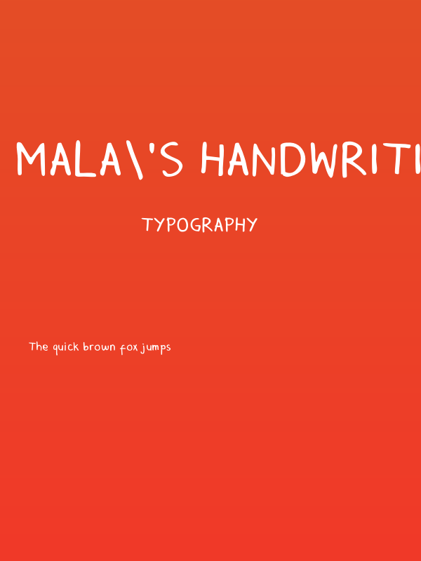 Mala's Handwriting Poster