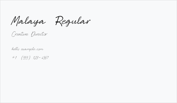 Malaya  Regular Business Card