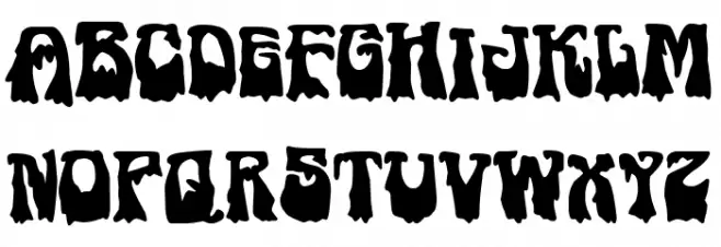 Malditos Hippies フォント 大文字