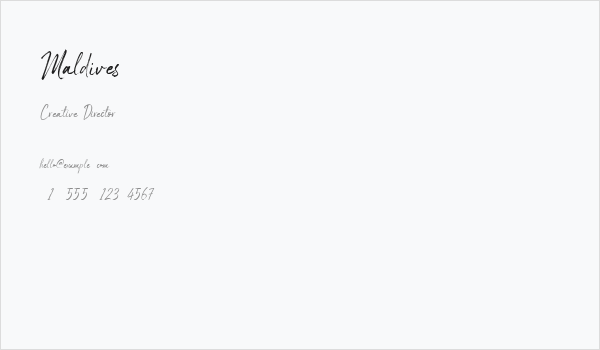 Maldives Business Card