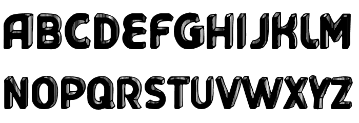 Maleantes Tres-d Font UPPERCASE