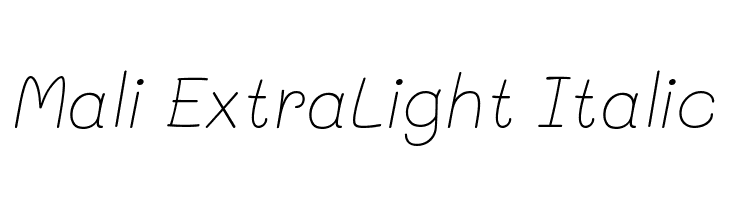 Mali ExtraLight Italic  नि: शुल्क फ़ॉन्ट्स डाउनलोड