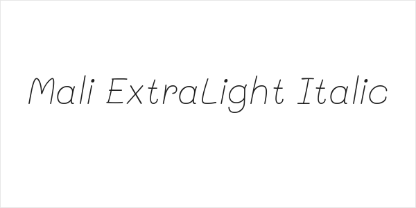 Mali ExtraLight Italic Logo