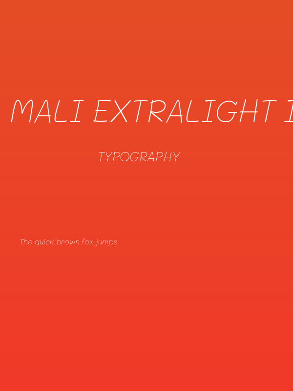 Mali ExtraLight Italic Poster