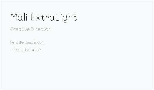 Mali ExtraLight Business Card