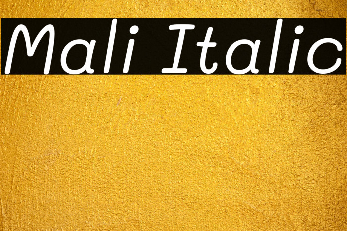 Mali Italic Font examples