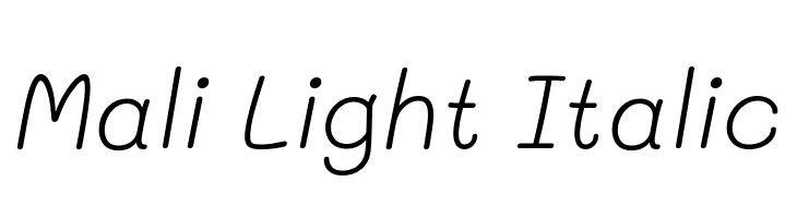 Mali Light Italic  Скачать бесплатные шрифты