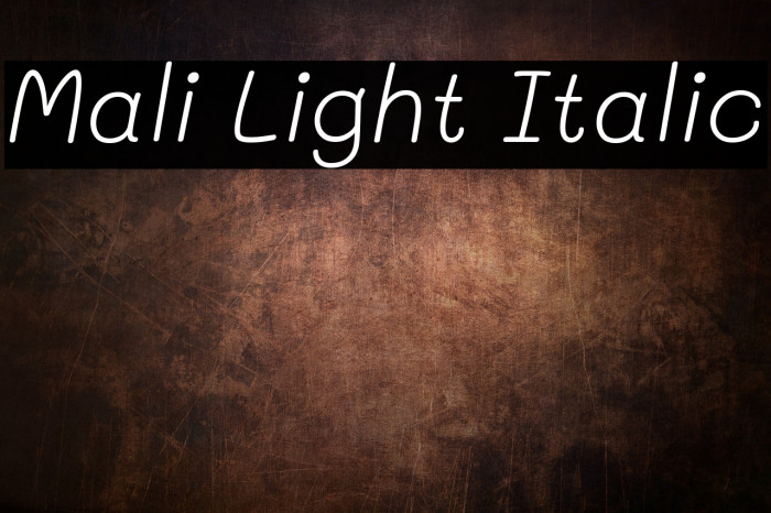 Mali Light Italic Example 3
