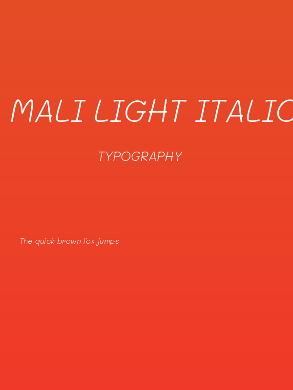 Mali Light Italic Poster