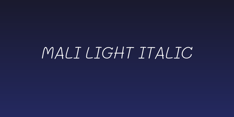 Mali Light Italic Social Header