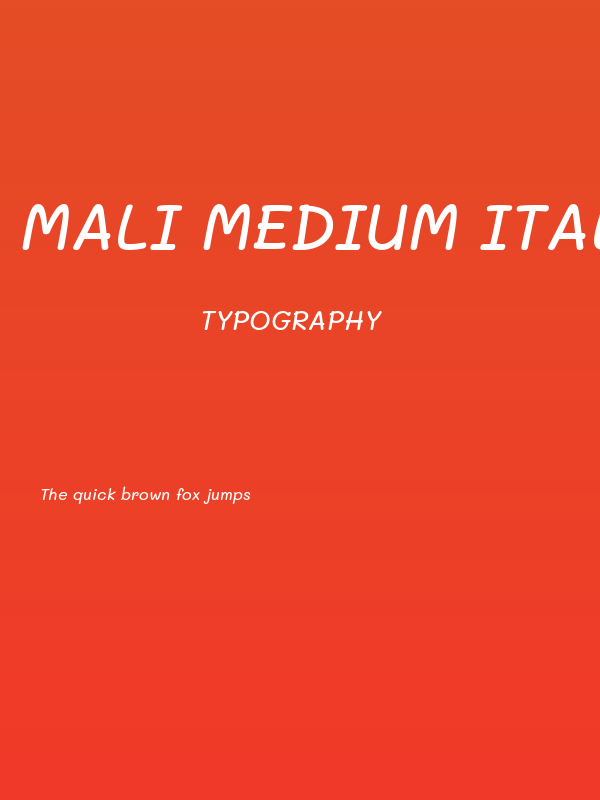 Mali Medium Italic Poster