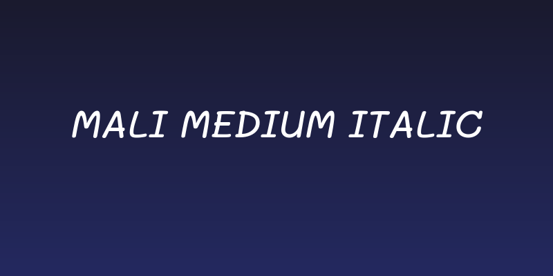 Mali Medium Italic Social Header