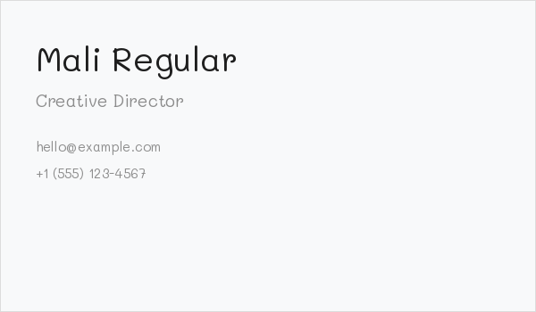 Mali Regular Business Card