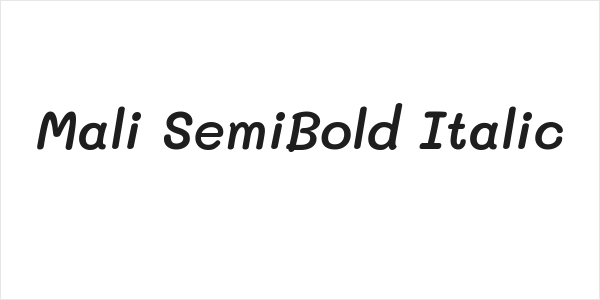Mali SemiBold Italic Logo