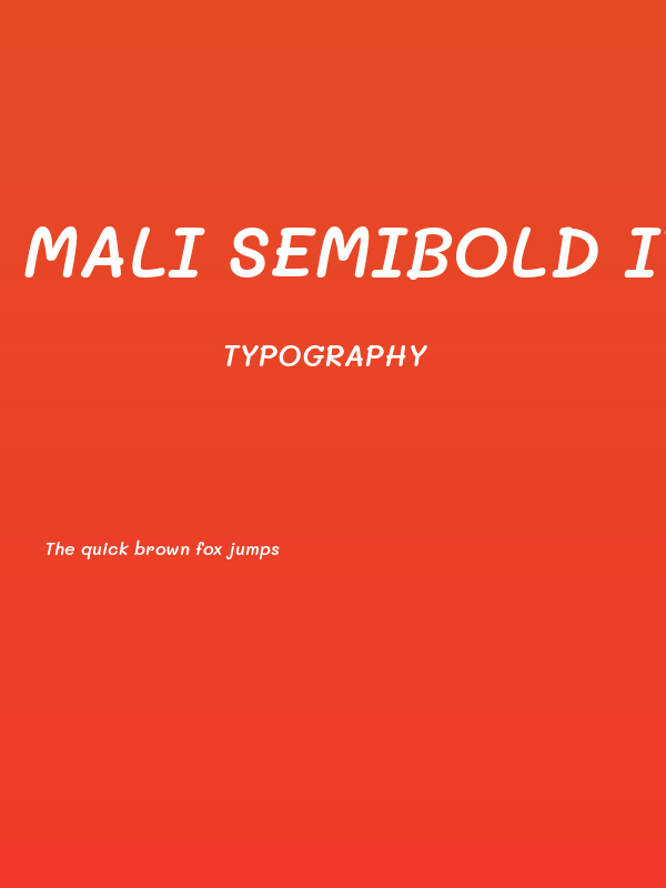 Mali SemiBold Italic Poster