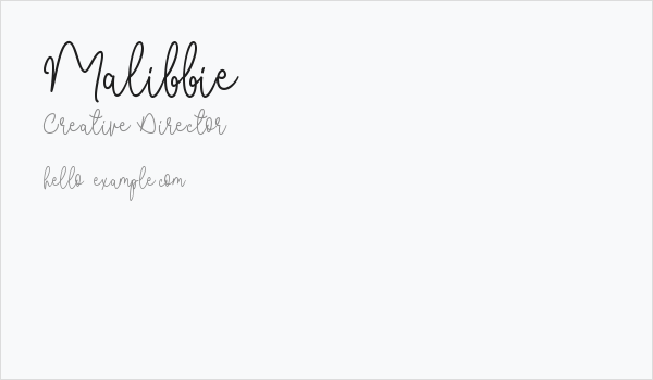 Malibbie Business Card