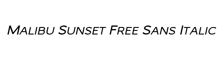 Malibu Sunset Free Sans Italic  font caratteri gratis