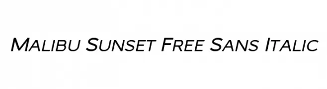 Malibu Sunset Free Sans Italic  les polices de caractères gratuit tlcharger