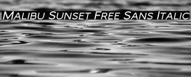 Malibu Sunset Free Sans Italic Font examples