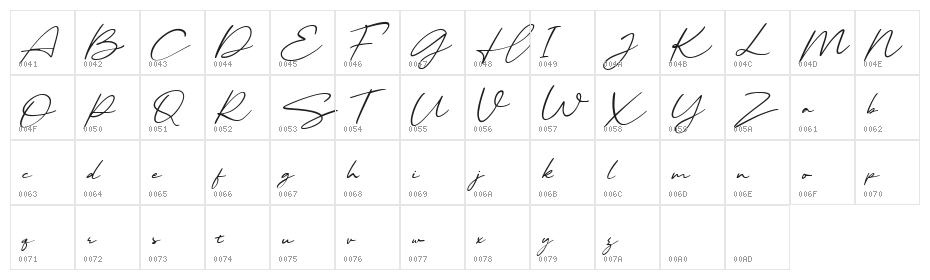 Malibu Sunset Free Script Ita Character Map