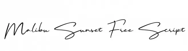 Malibu Sunset Free Script  フリーフォントのダウンロード