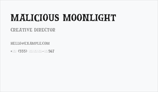 Malicious Moonlight Business Card