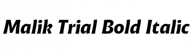 Malik Trial Bold Italic  les polices de caractères gratuit tlcharger