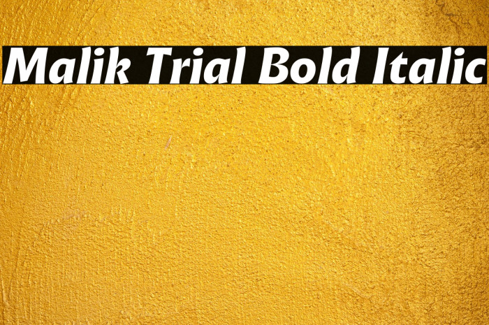 Malik Trial Bold Italic Example 3