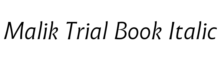 Malik Trial Book Italic  Скачать бесплатные шрифты