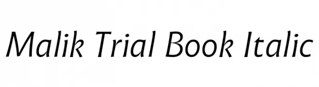 Malik Trial Book Italic  フリーフォントのダウンロード