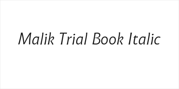 Malik Trial Book Italic Logo