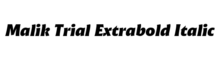 Malik Trial Extrabold Italic  フリーフォントのダウンロード