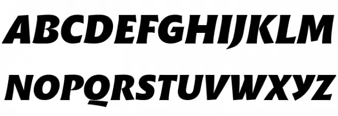Malik Trial Extrabold Italic Caratteri MAIUSCOLE