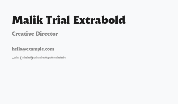 Malik Trial Extrabold Business Card