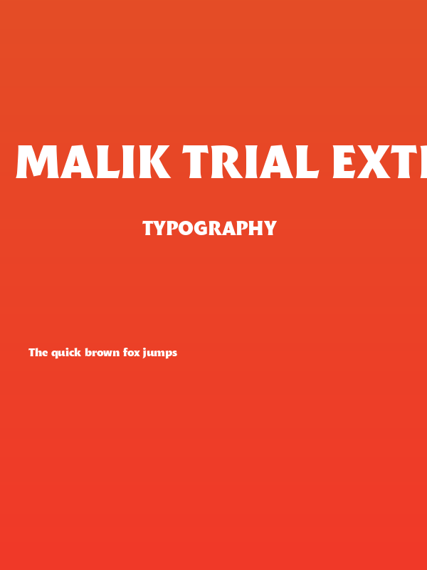 Malik Trial Extrabold Poster