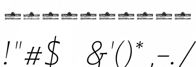 Malik Trial Extralight Italic Font OTHER CHARS