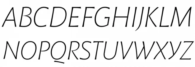 Malik Trial Extralight Italic Caratteri MAIUSCOLE