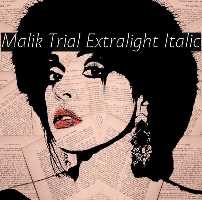 Malik Trial Extralight Italic Example 1